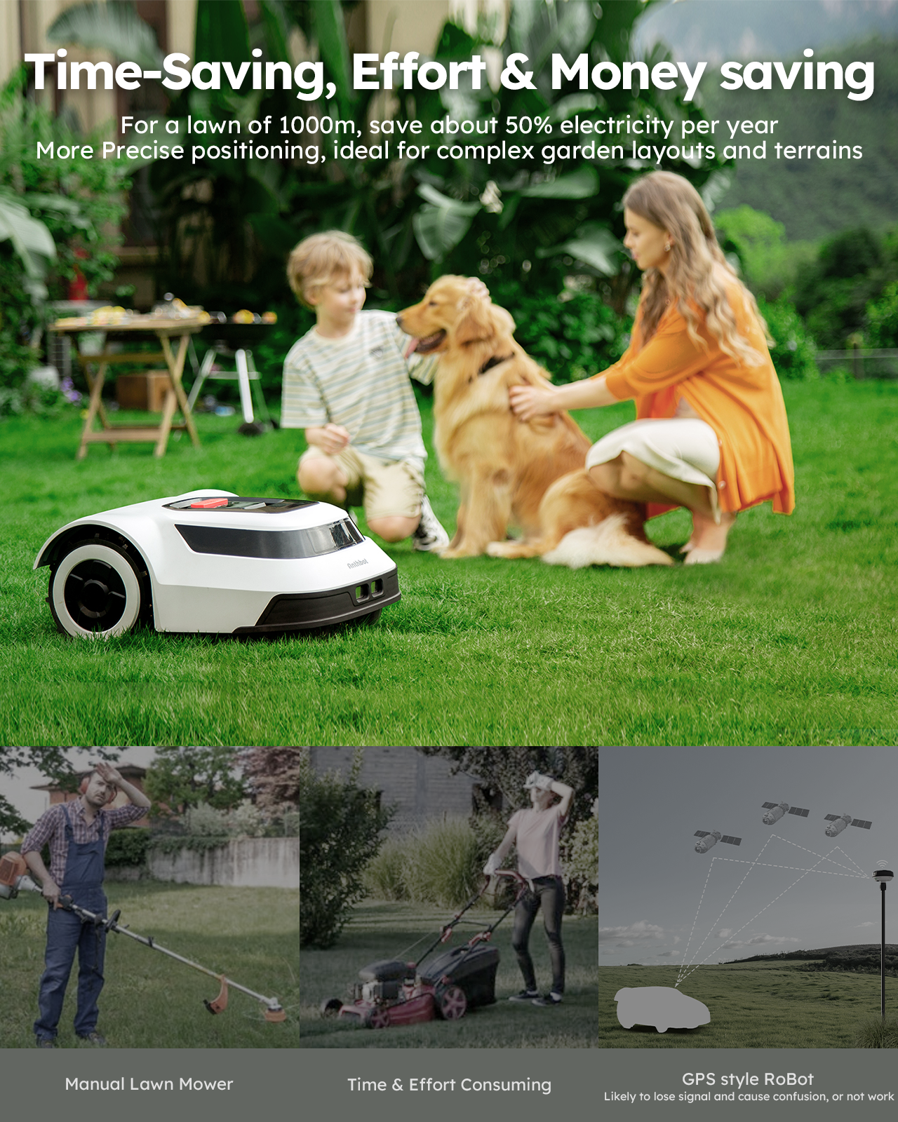 High-Efficiency ANTHBOT Pion Robot Lawn Mower for Large Areas