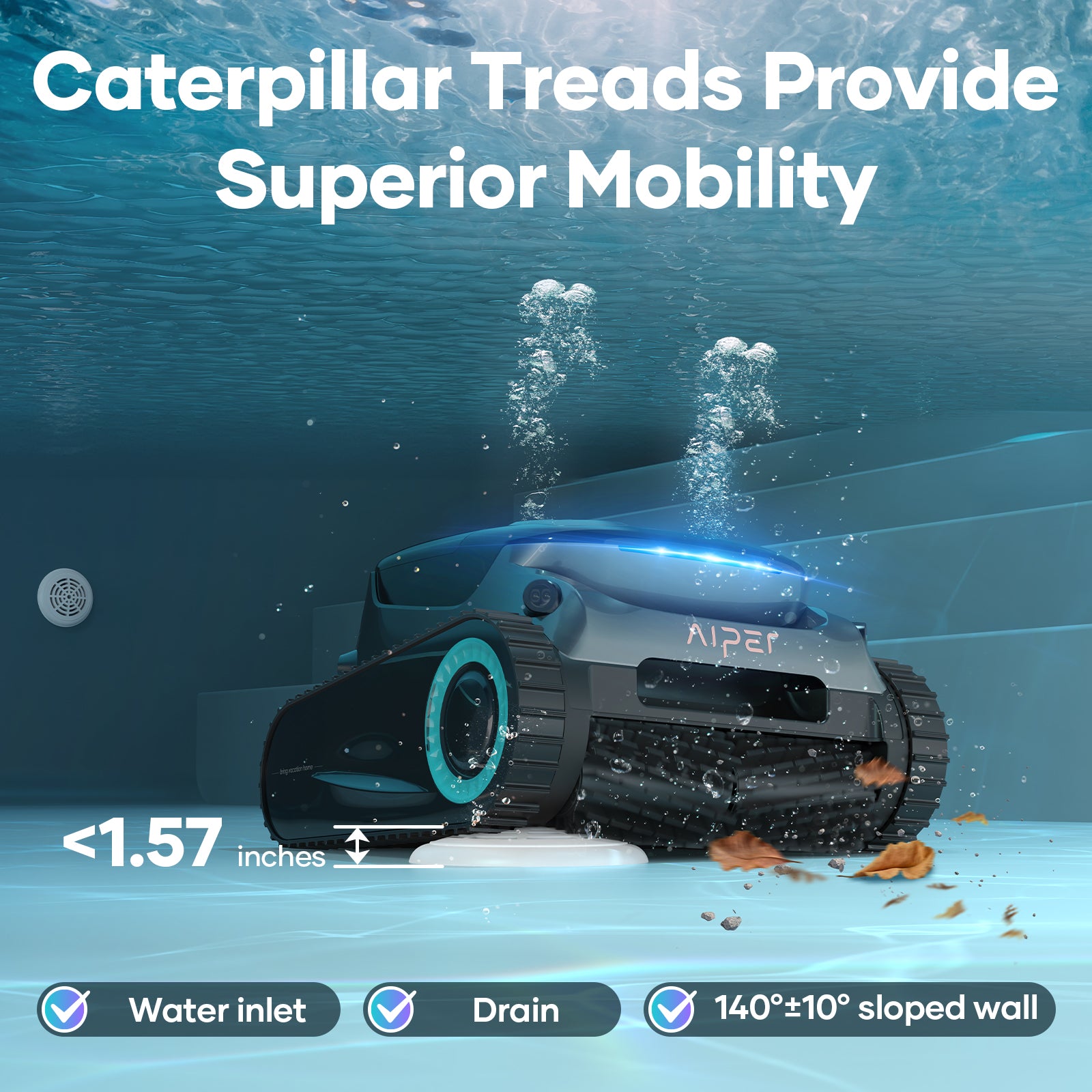 Aiper Scuba S1 Pro Cordless Robotic Pool Cleaner with Horizontal Cleaning